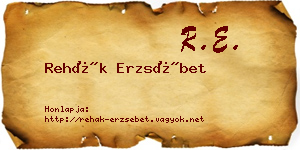 Rehák Erzsébet névjegykártya